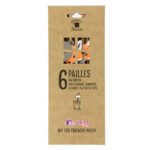 6 pailles en papier Animaux de la Forêt