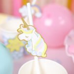 6 pailles en papier Licorne