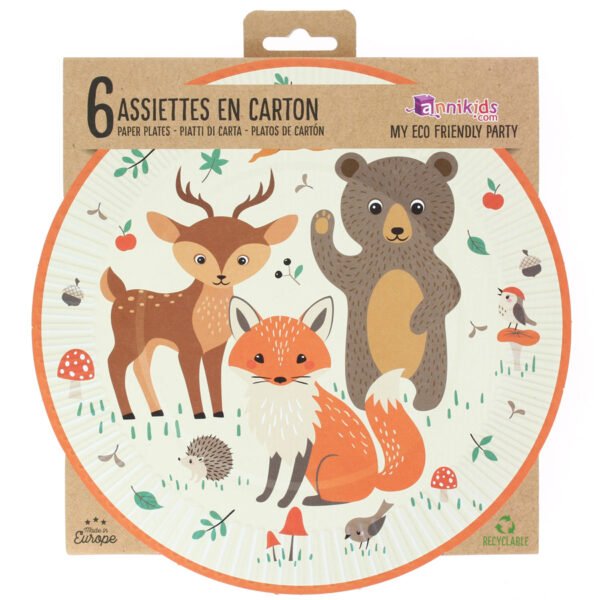 6 Assiettes Animaux de la Forêt