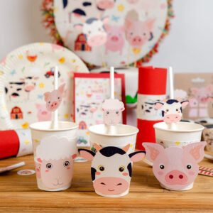 6 Gobelets Animaux de la Ferme
