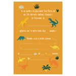6 invitations Dinosaures