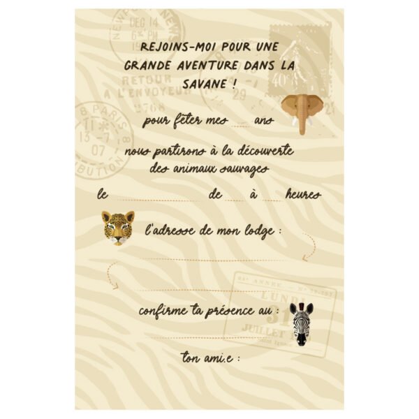 6 invitations Savane