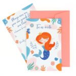 6 invitations Sirène Corail
