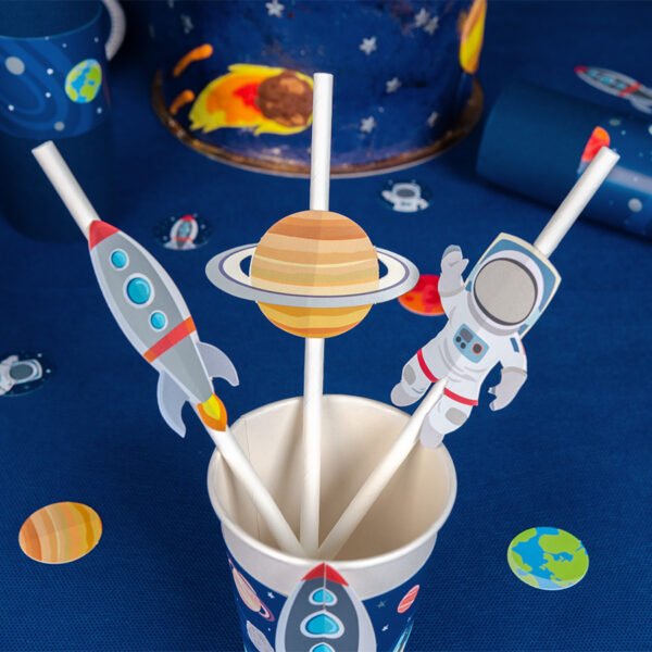 6 Pailles en papier Espace