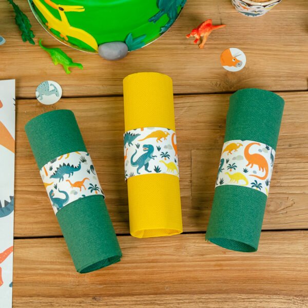 6 Ronds de serviettes Dinosaures