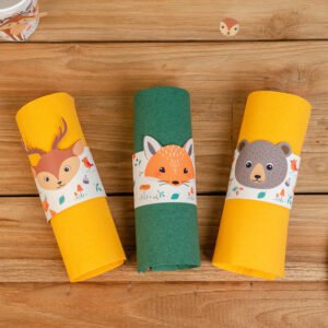 6 Ronds de serviettes Animaux de la Forêt