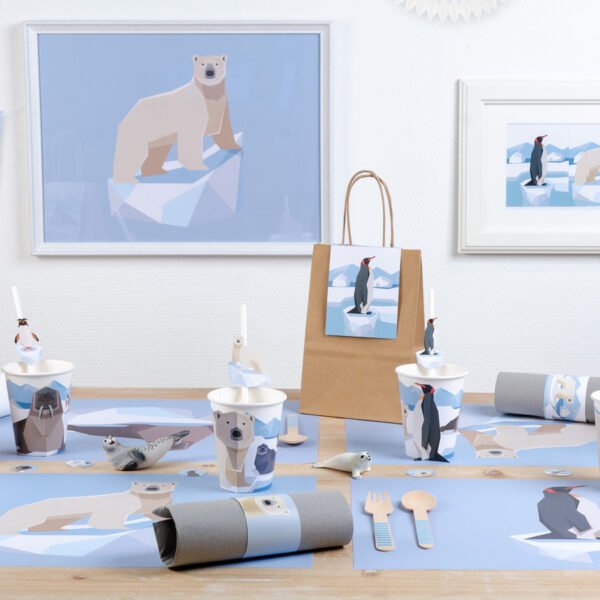 6 Gobelets Animaux Polaires